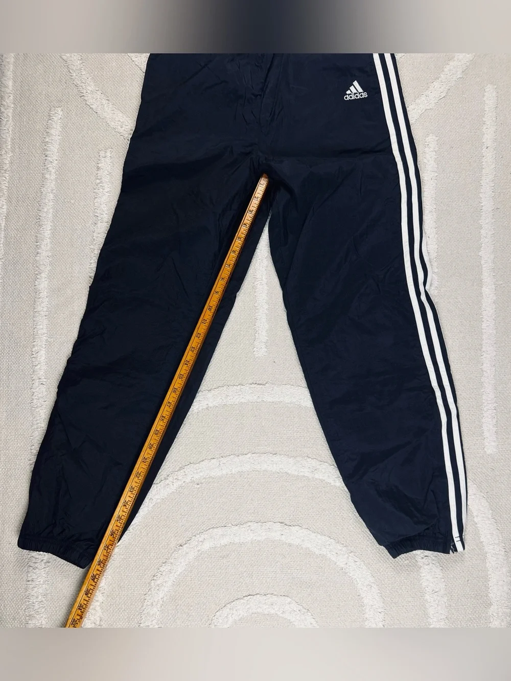 Vintage 90s Adidas Track Pants/Joggers –Black 3-Stripe Lined Windbreaker Pants M
